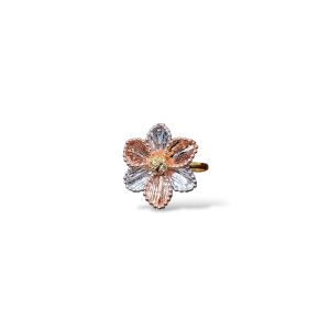 Turkish Three-Tone Floral Blossom Ring