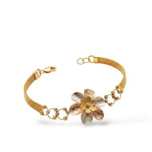 Turkish Three-Tone Floral Mesh Bracelet